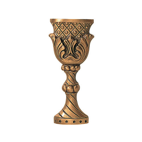 Plaque calice motif floral bronze 17 cm pour EXTÉRIEUR 1