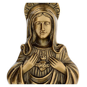 Satinised bronze plaque showing the Virgin Mary 20 cm for EXTERNAL use