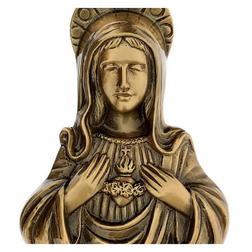 Satinised bronze plaque showing the Virgin Mary 20 cm for EXTERNAL use 2