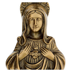 Placa Virgen bronce satinado 20 cm para EXTERIOR