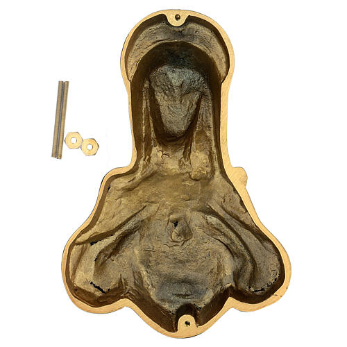 Plaque of Mary in satin bronze, 20 cm for OUTDOORS 4