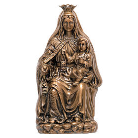 Satinised bronze plaque showing Our Lady of Mount Carmen 35 cm for EXTERNAL use