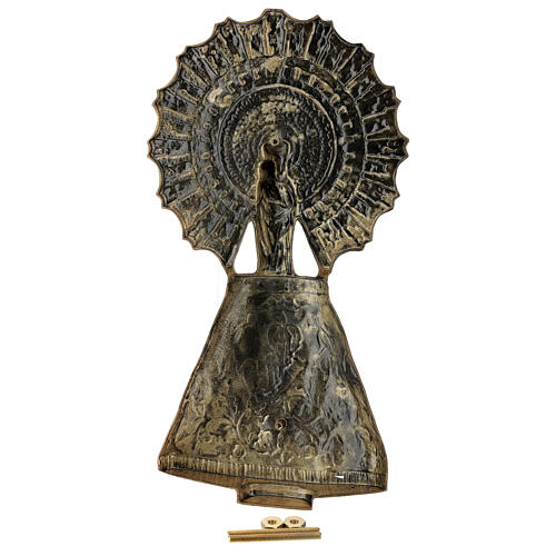 Placa Virgen del Pilar bronce 43 cm para EXTERIOR 6