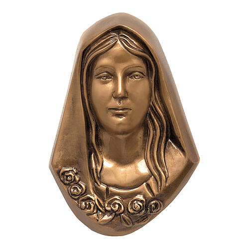 Plaque bronze murale Sainte Vierge 19 cm pour EXTÉRIEUR 1