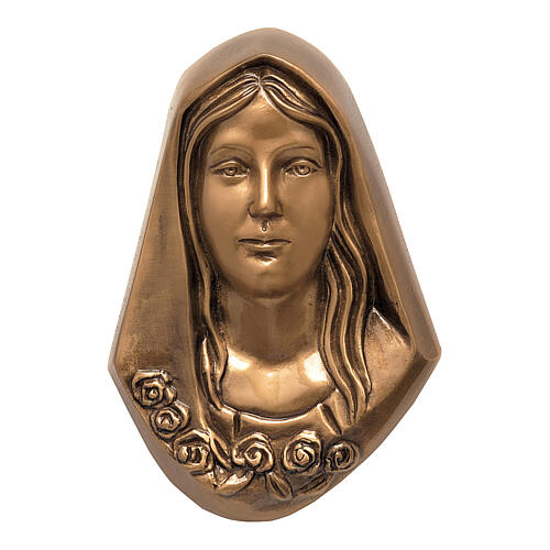 Placa bronze de parede Nossa Senhora 19 cm para EXTERIOR 1