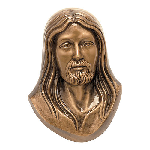 Bronzerelief, Antlitz Jesus Christus, 19 cm, für den Außenbereich 1