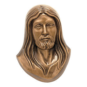 Face of Christ plaque, in bronze 19 cm for OUTDOORS