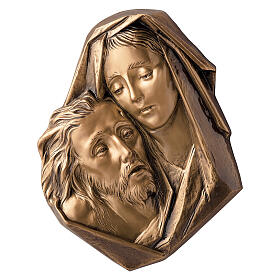 Placa detalhe Pietà de Michelangelo bronze 33 cm para EXTERIOR