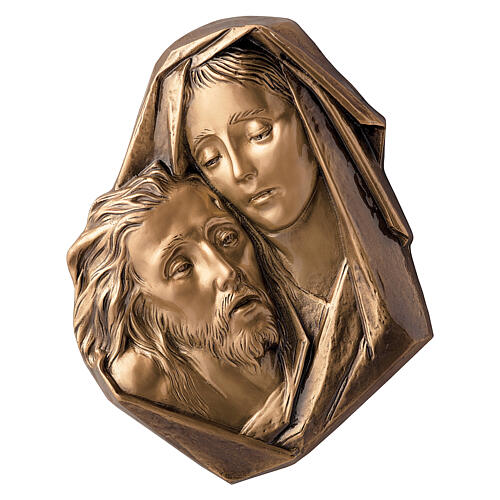 Placa detalhe Pietà de Michelangelo bronze 33 cm para EXTERIOR 1