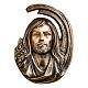 Placa detalle rostro Jesús Cristo 36 cm bronce para EXTERIOR s1