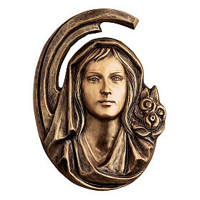 Bronze plaque showing face of the Virgin Mary 36 cm for EXTERNAL use