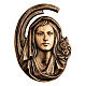 Placa rosto Nossa Senhora bronze 36 cm para EXTERIOR s1