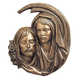 Placa detalhe Pietà de Cristo bronze 44 cm para EXTERIOR