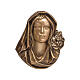 Targa funeraria bronzo volto Madonna 26 cm per ESTERNO s1