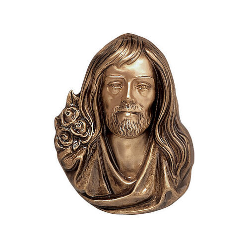 Placa rosto Jesus 26 cm bronze para EXTERIOR 1