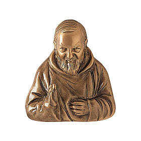 Bronze plaque showing Padre Pio 20 cm for EXTERNAL use