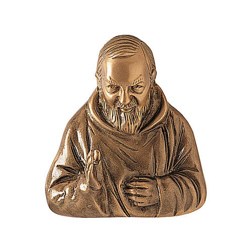 Placa bronze Padre Pio 20 cm para EXTERIOR 1