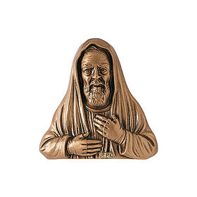 Bronze plaque showing Padre Pio 34 cm for EXTERNAL use