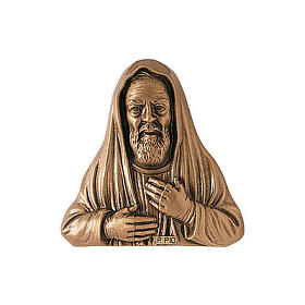 Placa Padre Pio em bronze 34 cm para EXTERIOR