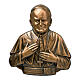 Bronze plaque showing Pope Wojtyla 13 cm for EXTERNAL use s1