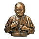 Plaque funéraire buste Pape Wojtyla bronze 18 cm pour EXTÉRIEUR s1