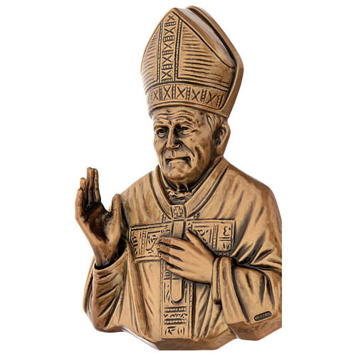 Bronzebüste, Relief, Johannes Paul II, 27 cm, für den Außenbereich 4