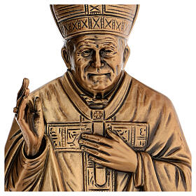 Bronze plaque showing blessing Pope Wojtyla 27 cm for EXTERNAL use