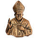 Placa busto bronze Papa Wojtyla 27 cm para EXTERIOR s1
