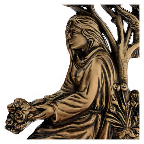 Aplikacja z brązu dziewczyna rzucająca kwiaty, 15 cm, na ZEWNĄTRZ 2