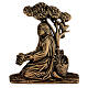 Bronze grave decoration girl with bouquet, 15 cm for OUTDOORS s1