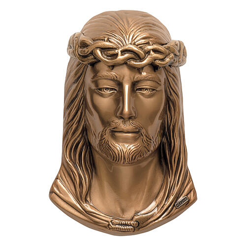 Plaque funéraire Jésus bronze 24 cm pour EXTÉRIEUR 1