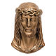 Bronze grave plaque Jesus with crown of thorns 24 cm for OUTDORS s1