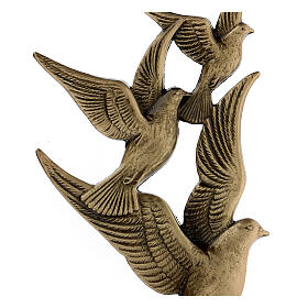 Bronzerelief, Fliegende Tauben, 17 cm, für den Außenbereich