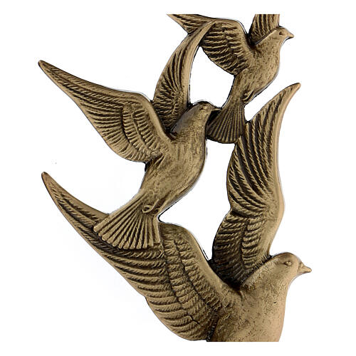 Bronze plaque showing flying doves 17 cm for EXTERNAL use 2