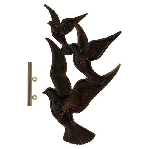 Bronze plaque showing flying doves 17 cm for EXTERNAL use 4
