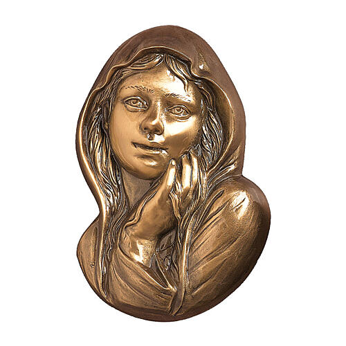 Placa funeraria bronce Virgen misericordiosa para EXTERIOR 21 cm 1