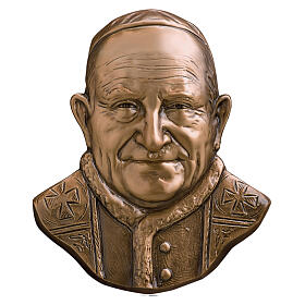 Bronze plaque showing Pope John XXIII 21 cm for EXTERNAL use