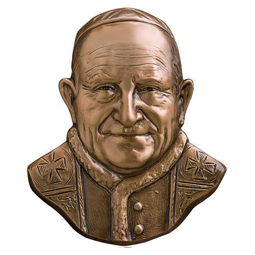 Placa bronce Papa Juan XXIII 21 cm para EXTERIOR 1