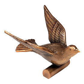 Plaque bronze colombe en vol 14 cm pour EXTÉRIEUR