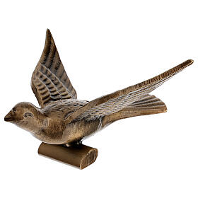 Figura cmentarna z brązu - gołębica, 13 cm, na ZEWNĄTRZ