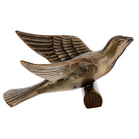 Bronze headstone ornament, dove in flight 13 cm for OUTDOORS