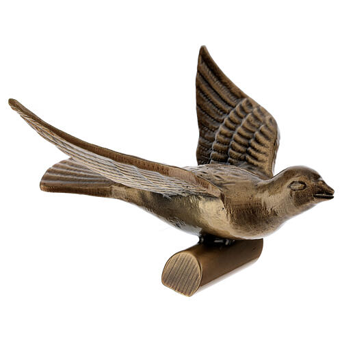 Bronze headstone ornament, dove in flight 13 cm for OUTDOORS 4