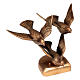 Plaque bronze colombes en vol 23 cm pour EXTÉRIEUR s1