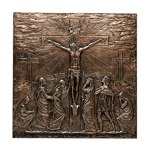 Bronze plaque the Crucifixion of Jesus 110 cm for EXTERNAL use 1