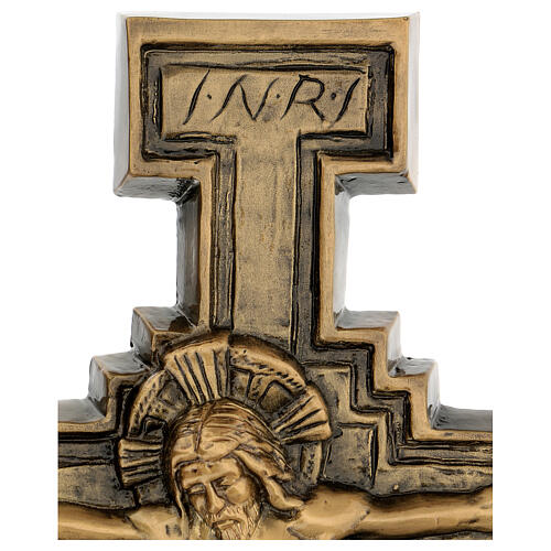 Bronze plaque showing the crucifix 57 cm for EXTERNAL use 4