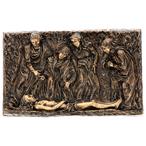 Bronze plaque showing the deposition of Christ 45 cm for EXTERNAL use 1