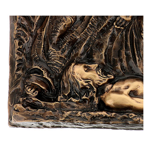 Bronze plaque showing the deposition of Christ 45 cm for EXTERNAL use 3