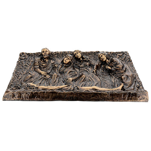 Bronze plaque showing the deposition of Christ 45 cm for EXTERNAL use 4