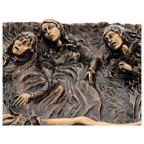 Bronze plaque showing the deposition of Christ 45 cm for EXTERNAL use 5