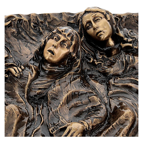 Bronze plaque showing the deposition of Christ 45 cm for EXTERNAL use 8